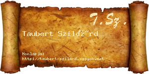 Taubert Szilárd névjegykártya